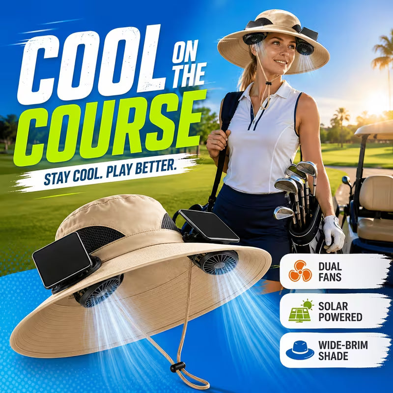 ❄️ Fresh air wherever you go, Refreshing sun hat with 2 fans