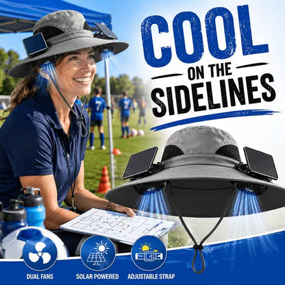 ❄️ Fresh air wherever you go, Refreshing sun hat with 2 fans