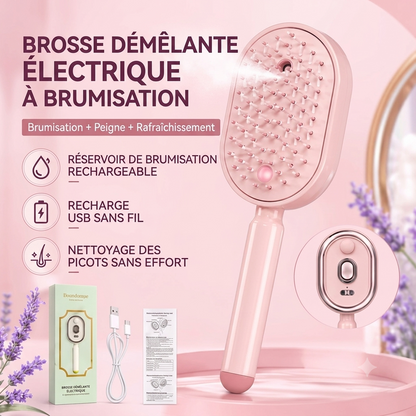 Des cheveux lisses en 5 minutes ! MaBrosseUtile™ Lissante électrique Portable