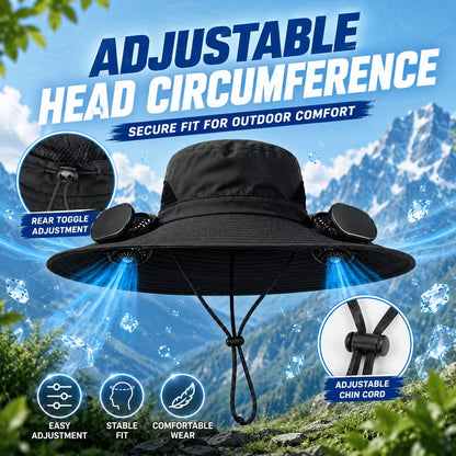 ❄️ Fresh air wherever you go, Refreshing sun hat with 2 fans